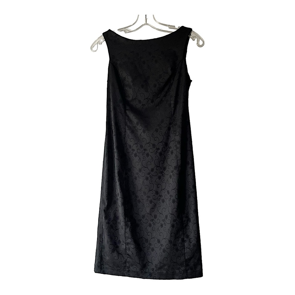 90s Y2K Vintage Black Mini Dress With Flower Details